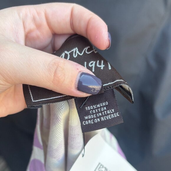 Vintage Coach 100% Cotton Purple and White Monogram C Logo Sweater Top - Picture 4 of 9